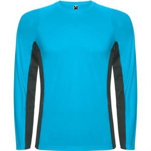 Спортивная футболка SHANGHAI L/S мужская, БИРЮЗОВЫЙ/ТЕМНЫЙ ГРАФИТ S - купить оптом