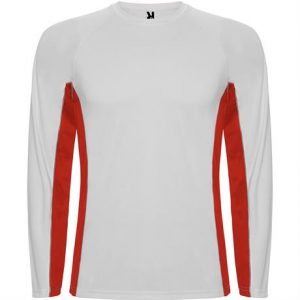 Спортивная футболка SHANGHAI L/S мужская, БЕЛЫЙ/КРАСНЫЙ 2XL - купить оптом