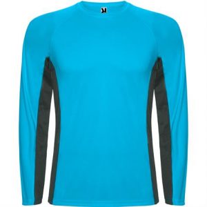 Спортивная футболка SHANGHAI L/S мужская, БИРЮЗОВЫЙ/ТЕМНЫЙ ГРАФИТ 2XL - купить оптом