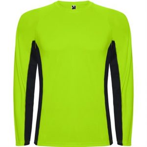 Спортивная футболка SHANGHAI L/S мужская, ФЛУОРЕСЦЕНТНЫЙ ЗЕЛЕНЫЙ/ЧЕРНЫЙ 2XL - купить оптом