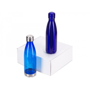 Подарочный набор с термосом и бутылкой Bottle set, синий - купить оптом