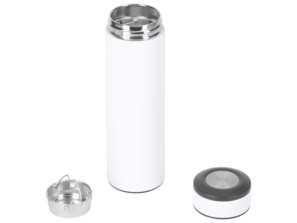 Вакуумный термос Vacuum Flask C1, soft touch, 420мл, белый - купить оптом