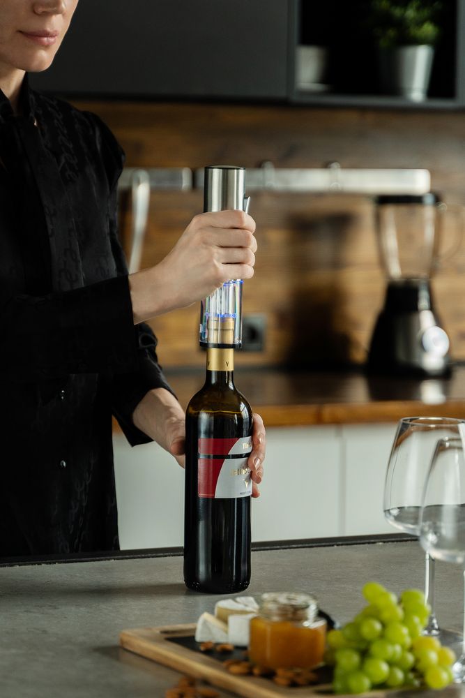 Винный набор Wine Diesel, серебристый - купить оптом