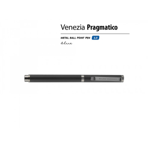 Ручка металлическая шариковая Venezia Pragmatico софт-тач,черный - купить оптом