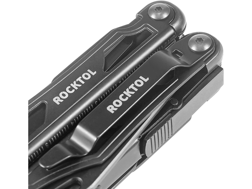 Нож-мультитул Rocktol 12 в 1, кожаный чехол, черный - купить оптом
