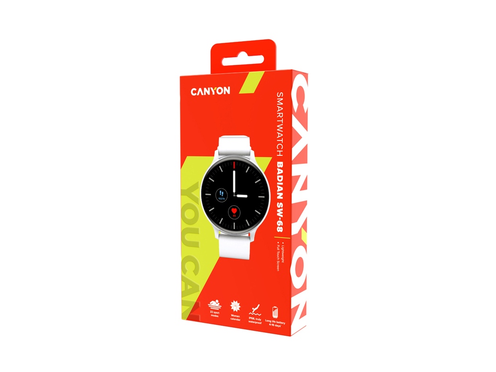 Смарт-часы Canyon SW-68  Badian, IP68, серебряный (Р), серебристый - купить оптом