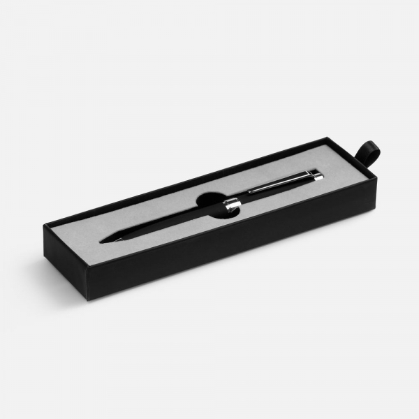 Ручка шариковая Broad Ring Soft Touch в футляре, черная - купить оптом