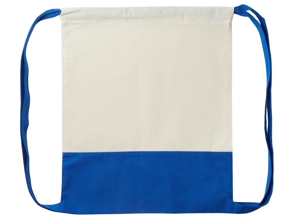 Рюкзак-мешок Cotton из хлопка 170 г, натуральный/синий - купить оптом