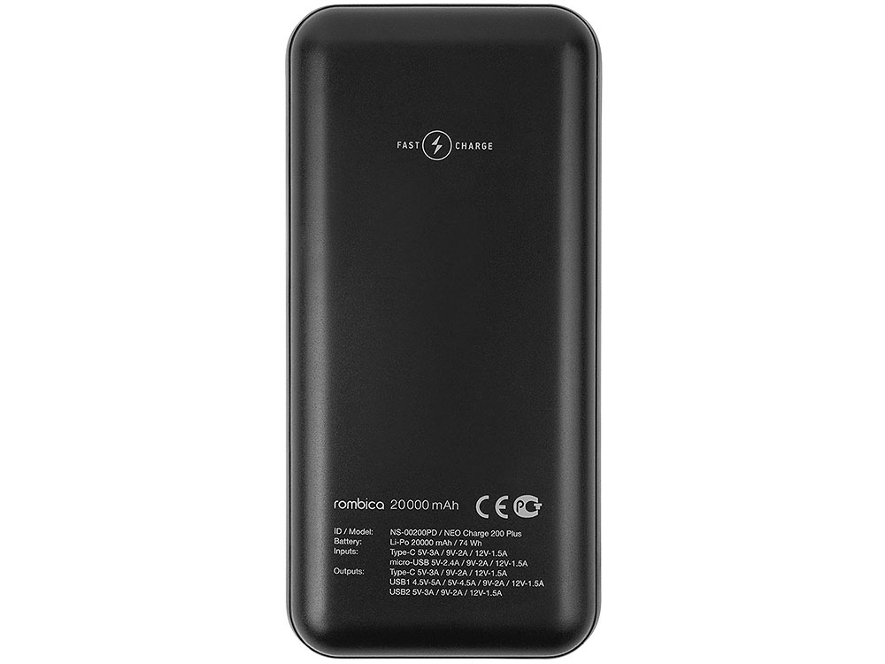Внешний аккумулятор Rombica NEO Charge 200Plus, черный - купить оптом
