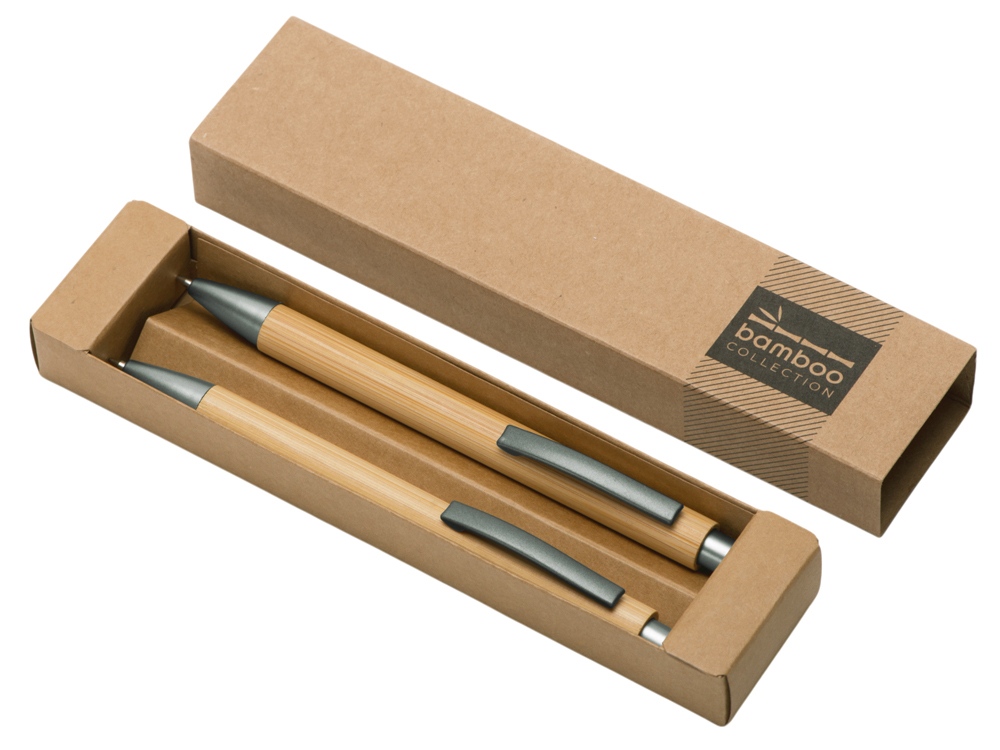 Набор ручка и механический карандаш Tender bamboo, натуральный - купить оптом