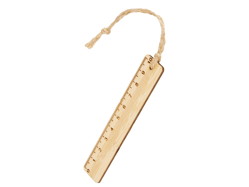 Закладка с линейкой из бамбука Bookmark, натуральный - купить оптом