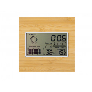 Метеостанция из бамбука Moscow Heat (P), натуральный/белый - купить оптом
