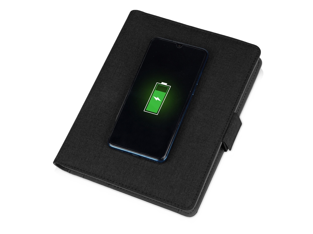 Органайзер с беспроводной зарядкой 5000 mAh Powernote, темно-серый (P) - купить оптом