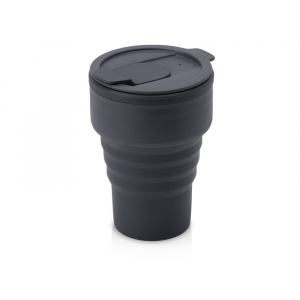 Силиконовый складной стакан GoCup, темно-серый - купить оптом