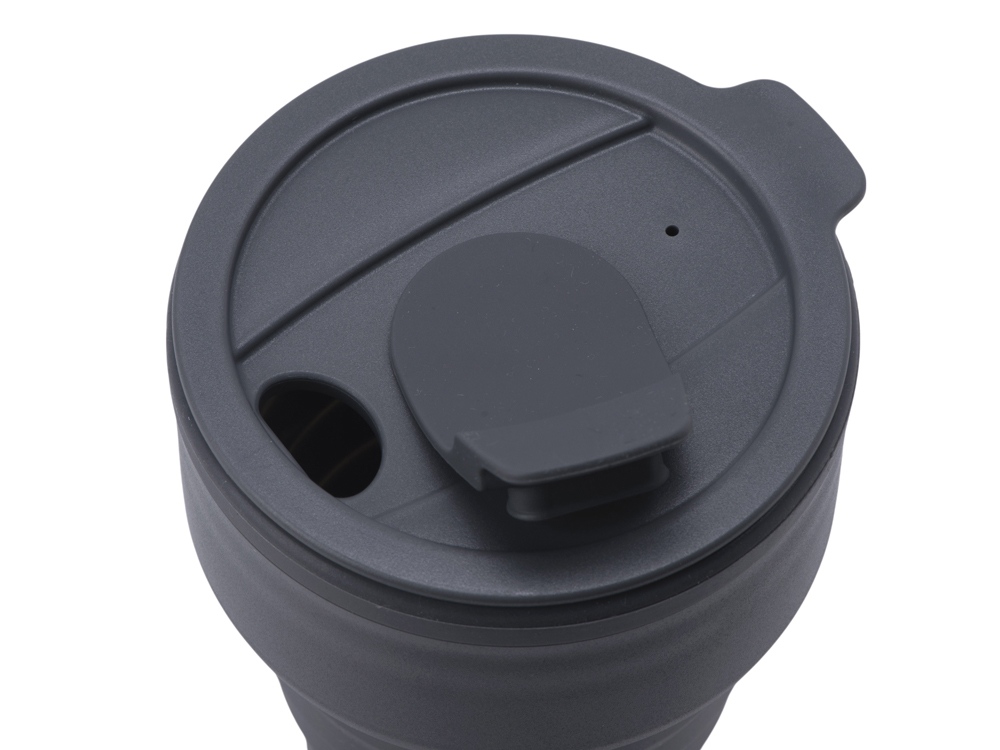 Силиконовый складной стакан GoCup, темно-серый - купить оптом