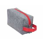 Косметичка из РПЕТ фетра с ручкой Felt, серый с красным, фото 1