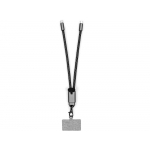 Ремешок-держатель для телефона с зарядным кабелем USB-C - USB-C Lany Wristband Charge Eco, серый