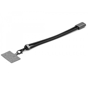 Ремешок-держатель для телефона с зарядным кабелем USB-C - USB-C Lany Wristband Charge Eco, серый - купить оптом