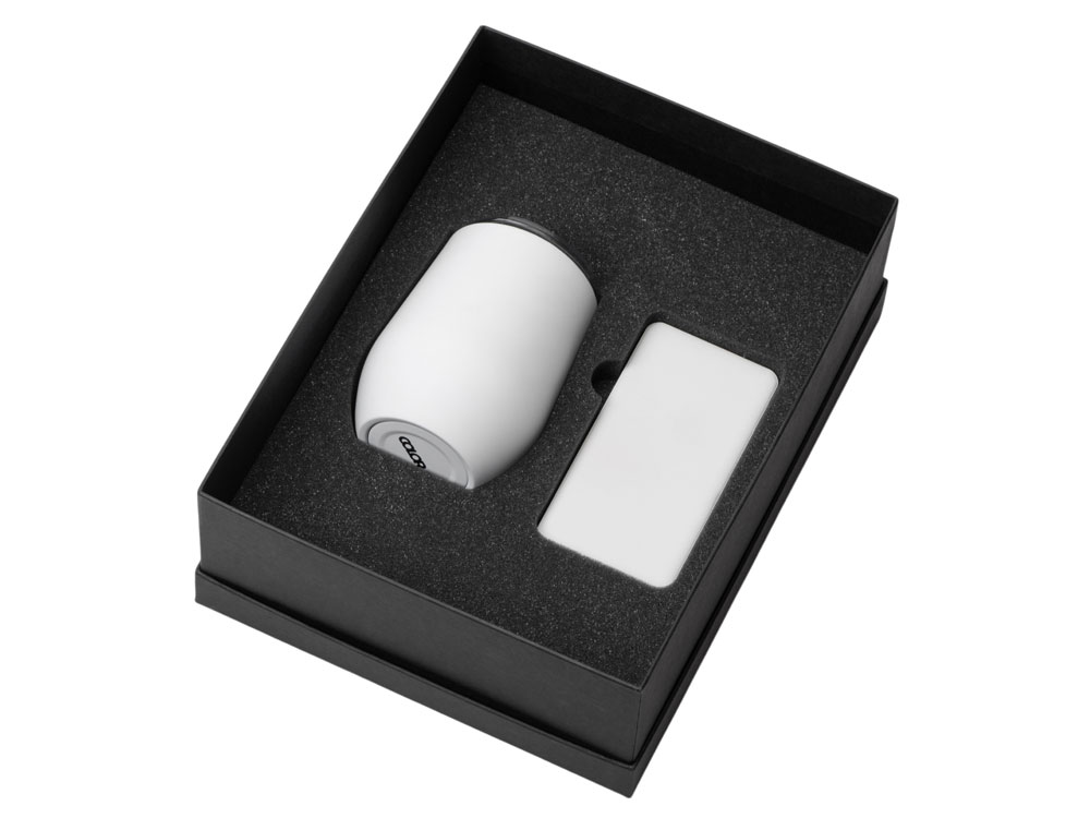 Подарочный набор с термокружкой и повербанком С1, 5000 mAh, белый - купить оптом