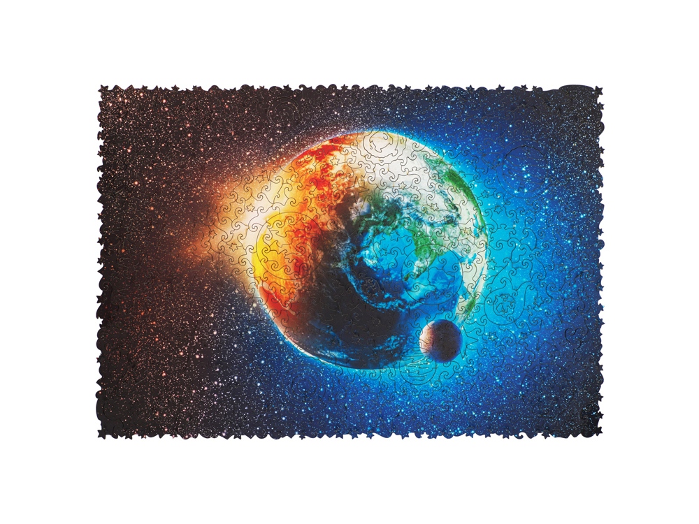 Деревянный пазл Earth, разноцветный - купить оптом