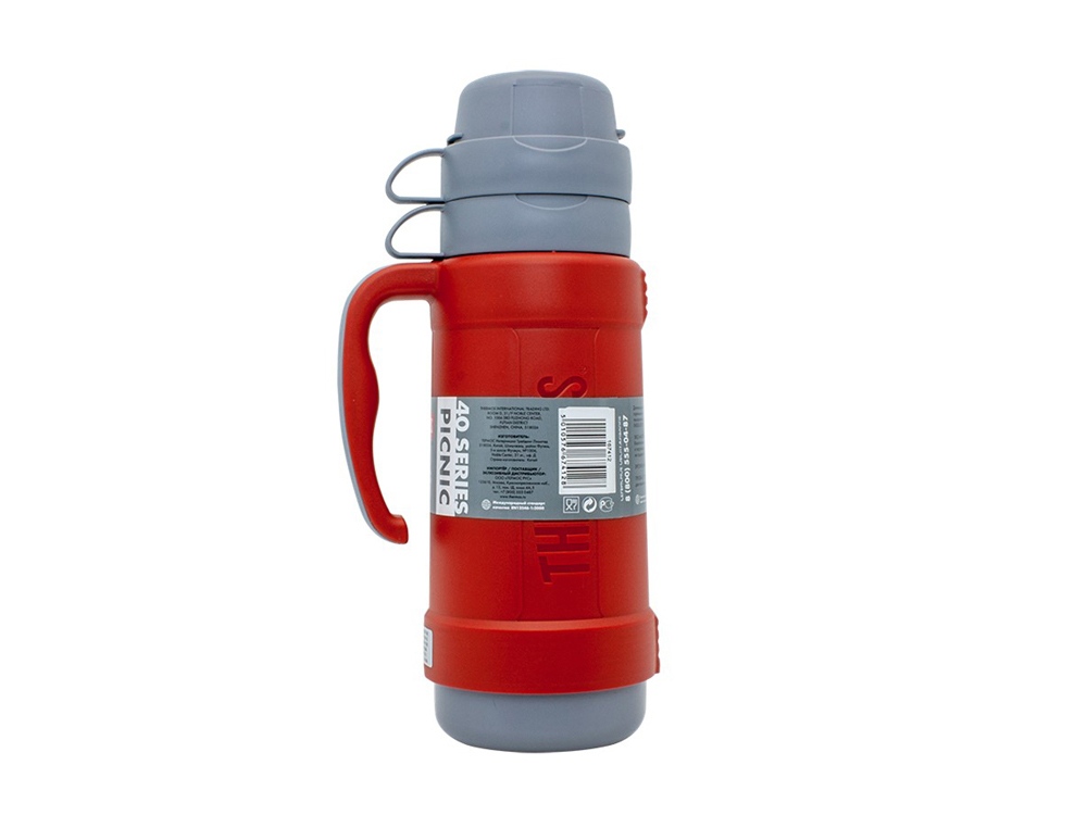 Термос со стеклянной колбой тм THERMOS PICNIC 40 Series Red 1,0L, карминно-красный - купить оптом