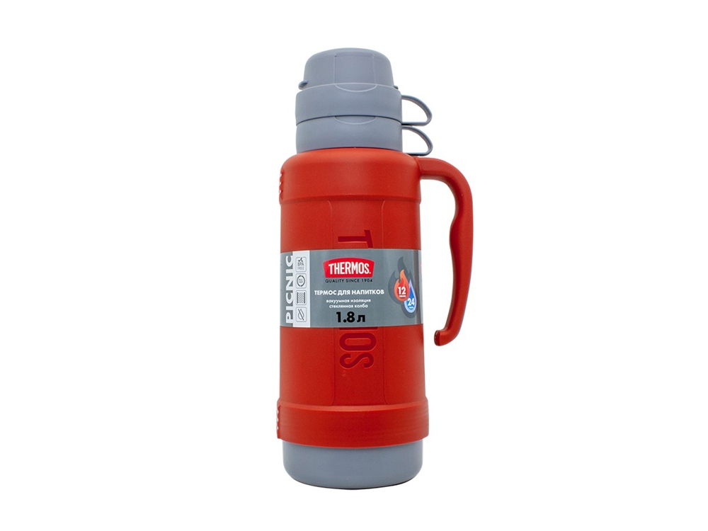 Термос со стеклянной колбой тм THERMOS PICNIC 40 Series Red 1,0L, карминно-красный - купить оптом