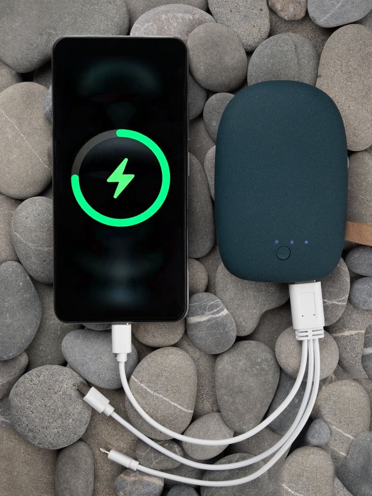 Внешний аккумулятор Pebble 7800 мАч, серо-синий - купить оптом