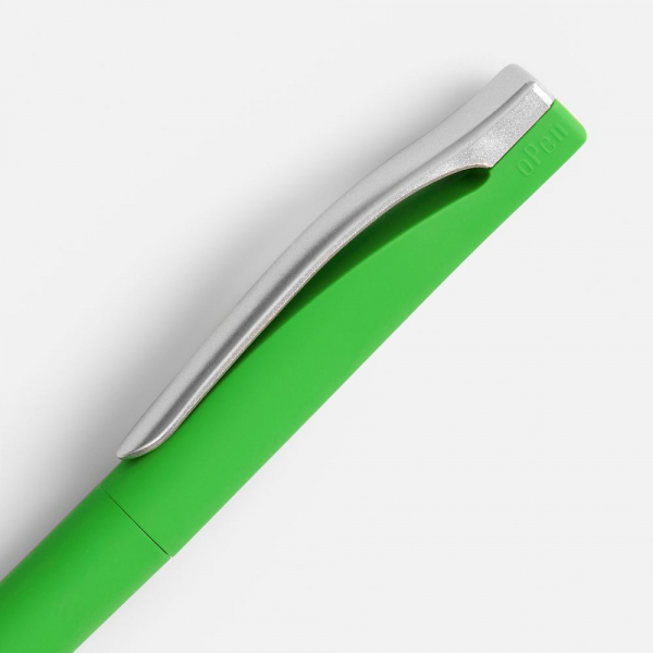 Ручка шариковая Pin Soft Touch, зеленая - купить оптом
