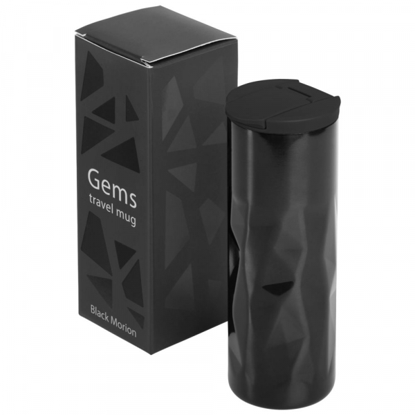 Термостакан Gems Black Morion, черный морион - купить оптом