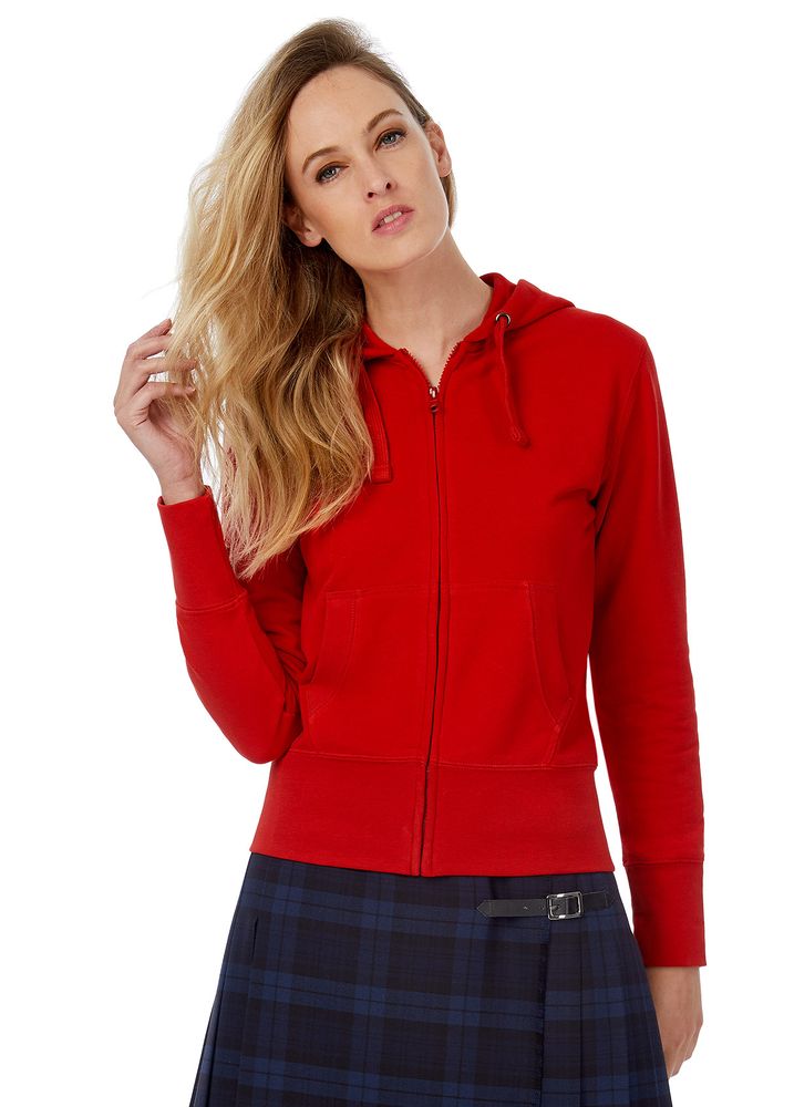 Толстовка женская Hooded Full Zip белая - купить оптом
