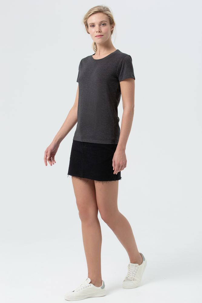 Футболка женская Regent Fit Women, черный меланж - купить оптом