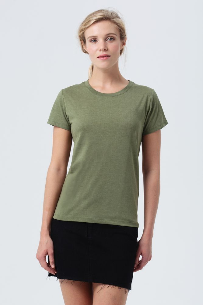 Футболка женская Regent Fit Women, меланж хаки - купить оптом