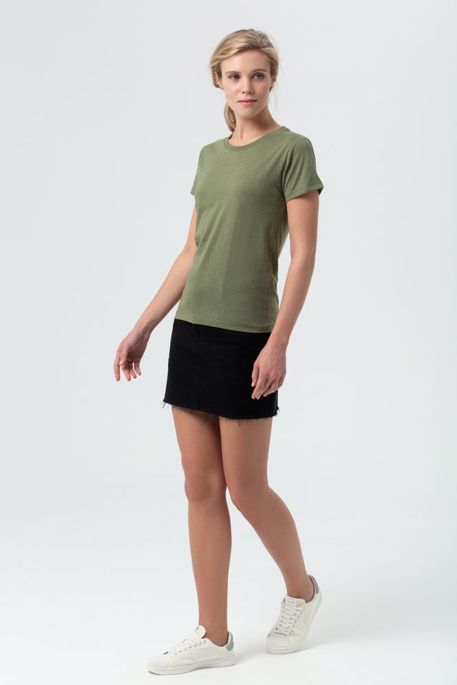 Футболка женская Regent Fit Women, меланж хаки - купить оптом