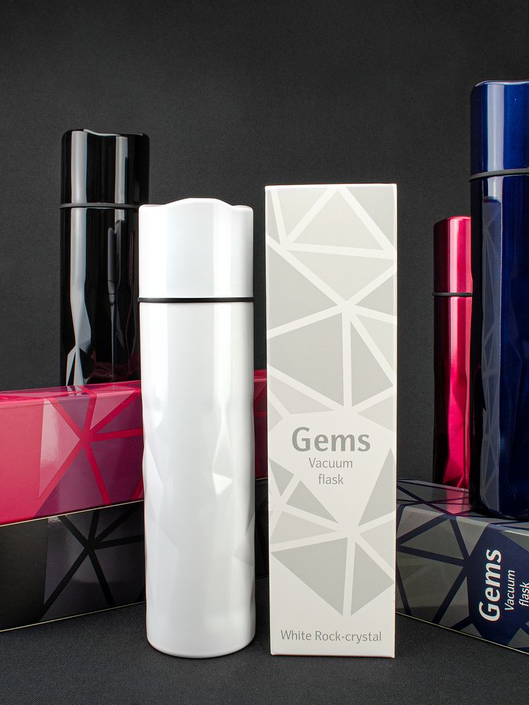 Термос Gems White Rock Сrystal, белый горный хрусталь - купить оптом