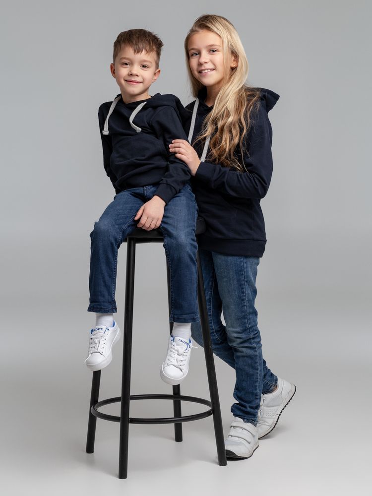 Толстовка с капюшоном детская Kirenga Kids, темно-синяя - купить оптом