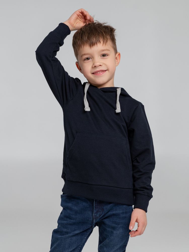 Толстовка с капюшоном детская Kirenga Kids, темно-синяя - купить оптом