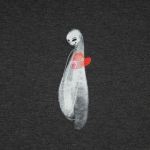 Футболка приталенная Ghost of Love, черный меланж, фото 3