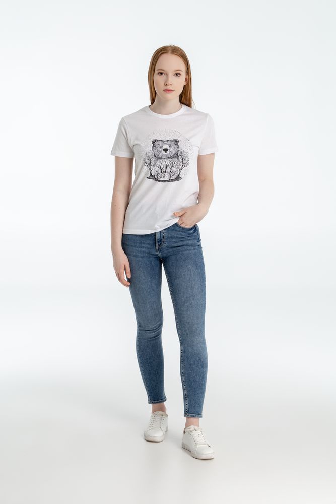 Футболка женская Bear, белая - купить оптом