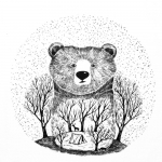 Футболка женская Bear, белая, фото 4