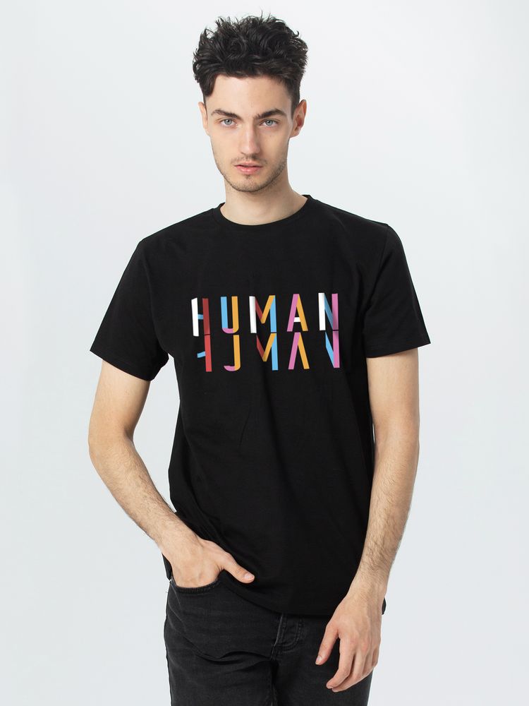 Футболка Human, черная - купить оптом