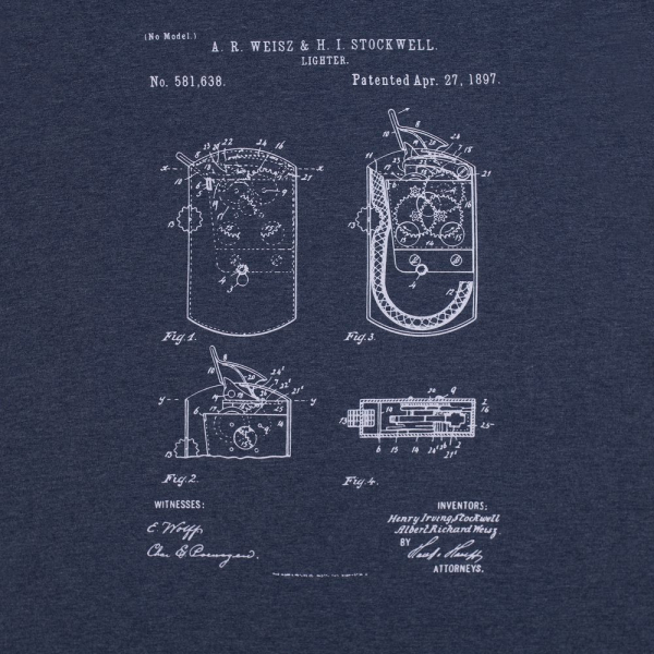 Футболка приталенная Old Patents. Lighter, синий меланж - купить оптом