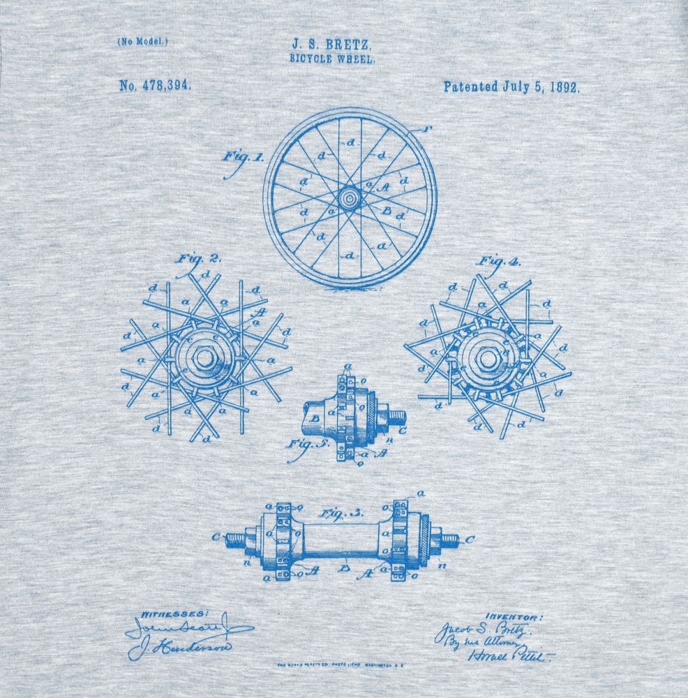 Футболка приталенная Old Patents. Wheel, голубой меланж - купить оптом