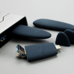 Флешка Pebble Universal, USB 3.0, серо-синяя, 32 Гб, фото 8