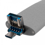 Флешка Pebble Universal, USB 3.0, серая, 64 Гб, фото 2