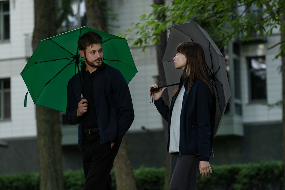 Зонт складной Monsoon, серый - купить оптом