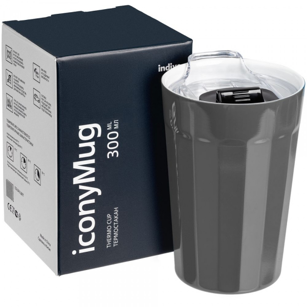 Термостакан iconyMug, серый - купить оптом