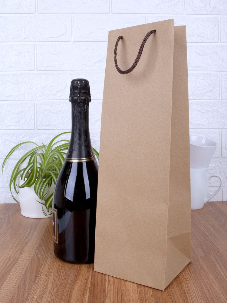 Пакет под бутылку Vindemia, крафт - купить оптом