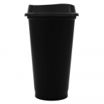 Стакан с крышкой Color Cap Black, черный с синим - купить оптом