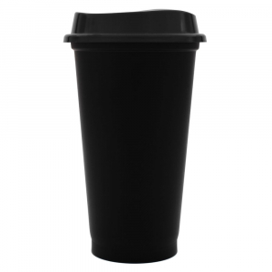Стакан с крышкой Color Cap Black, черный - купить оптом