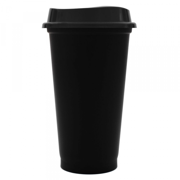 Стакан с крышкой Color Cap Black, черный - купить оптом